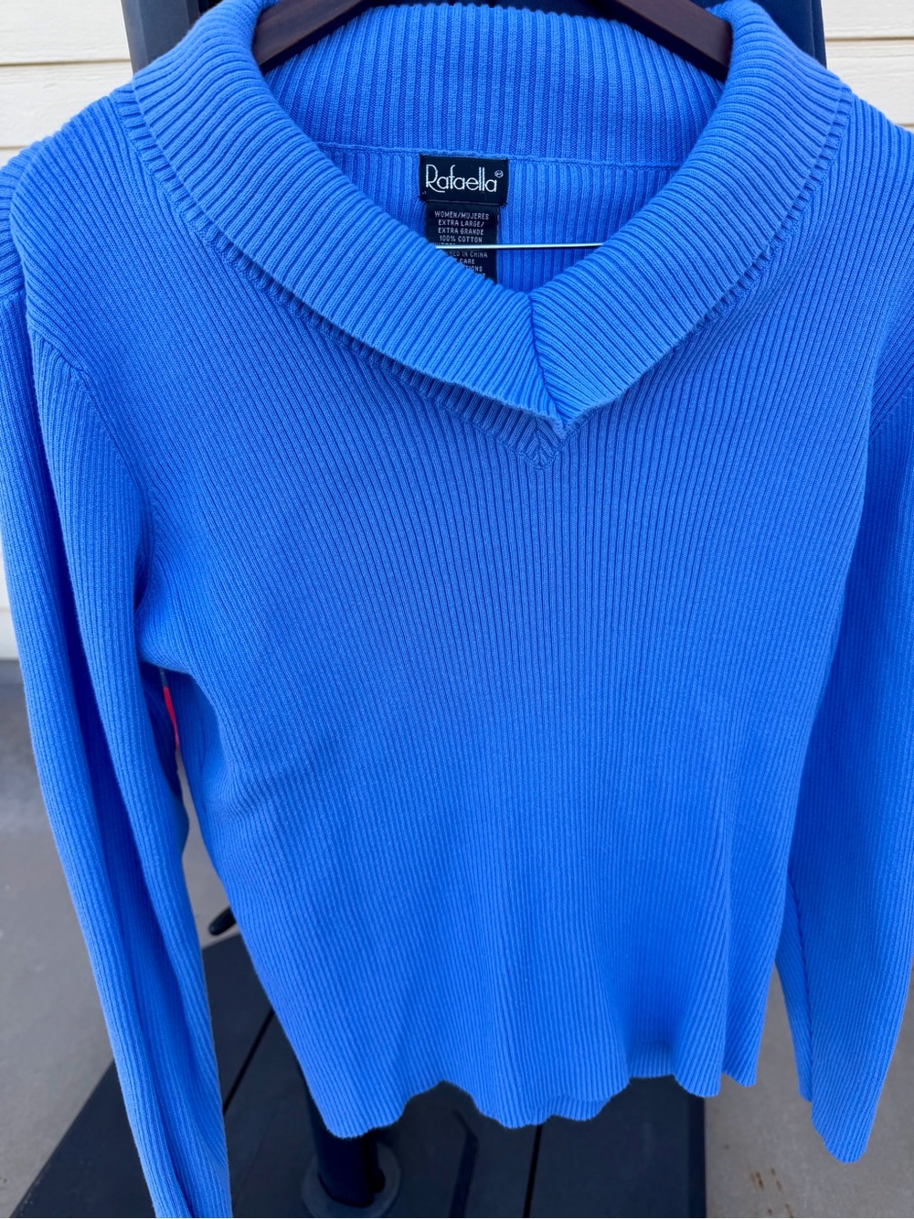 100% cotton vintage Cobalt Ribbed Turtleneck Pullover